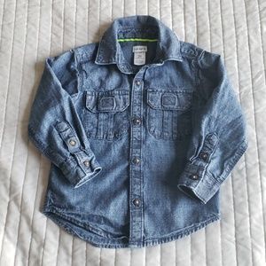 Carters Chambray Denim Button Down Shirt 2T